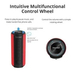 Tronsmart Element T6 Plus Portable Bluetooth 5.0 Speaker With 40W Max Output, Deep Bass, IPX6 Waterproof, TWS - Red -Headphones & Earphones shop 2 packs tronsmart element t6 plus bluetooth speaker red 1574132732125