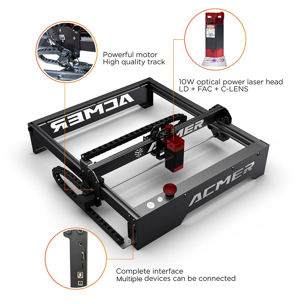 ACMER P1 10W Laser Engraver Cutter, 0.06x0.08mm Spot, 10000mm/min Engraving Speed, Offline Engraving, 32-bit Motherboard, 400x410mm 5 ACMER P1 10W Laser Engraver Cutter, 0.06x0.08mm Spot, 10000mm/min Engraving Speed, Offline Engraving, 32-bit Motherboard, 400x410mm - Image 3