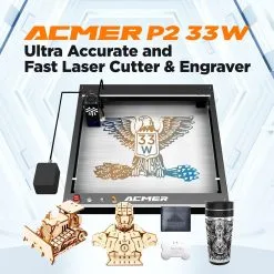 ACMER P2 33W Laser Cutter, Engraving At 24000mm/min, Auto Air Assist, 0.08*0.1mm Compressed Spot, Cut 25mm Acrylic, IOS Android App Control, 420*400mm 13 ACMER P2 33W Laser Cutter, Engraving At 24000mm/min, Auto Air Assist, 0.08*0.1mm Compressed Spot, Cut 25mm Acrylic, IOS Android App Control, 420*400mm -Headphones & Earphones shop ACMER P2 33W Laser Engraver Cutter 519205 5
