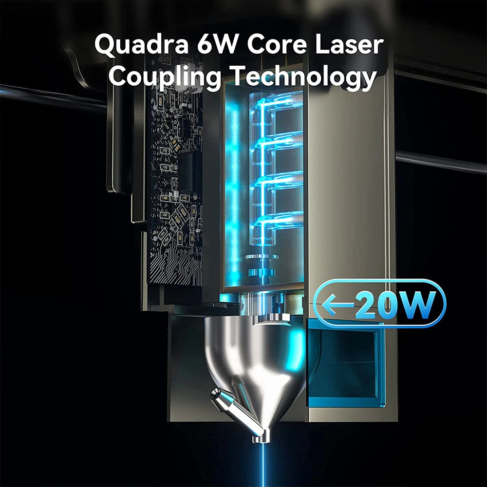 ATOMSTACK S20 Pro 20W Laser Engraver Cutter With Air Assist Kits, Focus-Free, Quad-core Diode Laser, 0.08 X 0.1mm Compressed Spot, Offline Engraving, 400x400mm 5 ATOMSTACK S20 Pro 20W Laser Engraver Cutter With Air Assist Kits, Focus-Free, Quad-core Diode Laser, 0.08 X 0.1mm Compressed Spot, Offline Engraving, 400x400mm - Image 3