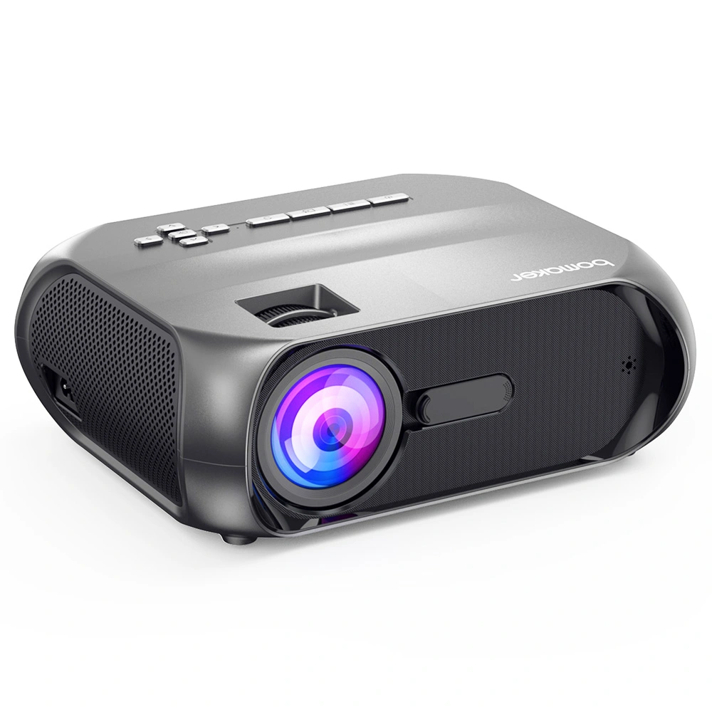 Bomaker S5 Projector Native 720P 150 ANSI Lumens Wi-Fi Screen Mirroring Bluetooth Speakers - Gray 4 Bomaker S5 Projector Native 720P 150 ANSI Lumens Wi-Fi Screen Mirroring Bluetooth Speakers - Gray - Image 2