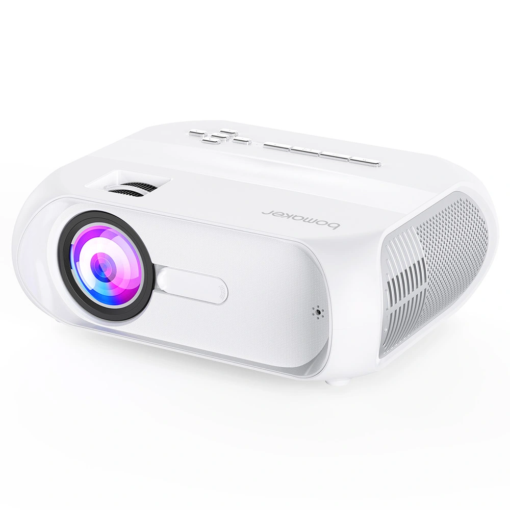 Bomaker S5 Projector Native 720P 150 ANSI Lumens Wi-Fi Screen Mirroring Bluetooth Speakers - White 3 Bomaker S5 Projector Native 720P 150 ANSI Lumens Wi-Fi Screen Mirroring Bluetooth Speakers - White