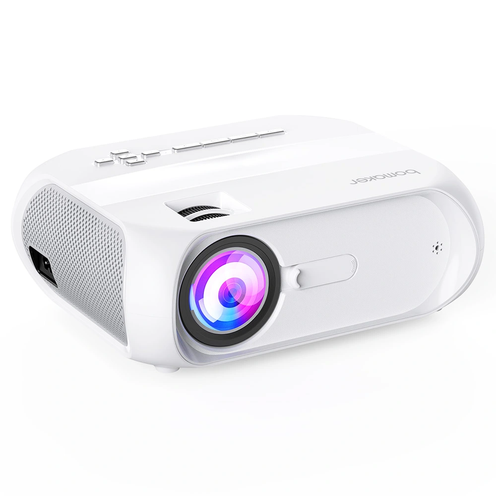 Bomaker S5 Projector Native 720P 150 ANSI Lumens Wi-Fi Screen Mirroring Bluetooth Speakers - White 4 Bomaker S5 Projector Native 720P 150 ANSI Lumens Wi-Fi Screen Mirroring Bluetooth Speakers - White - Image 2