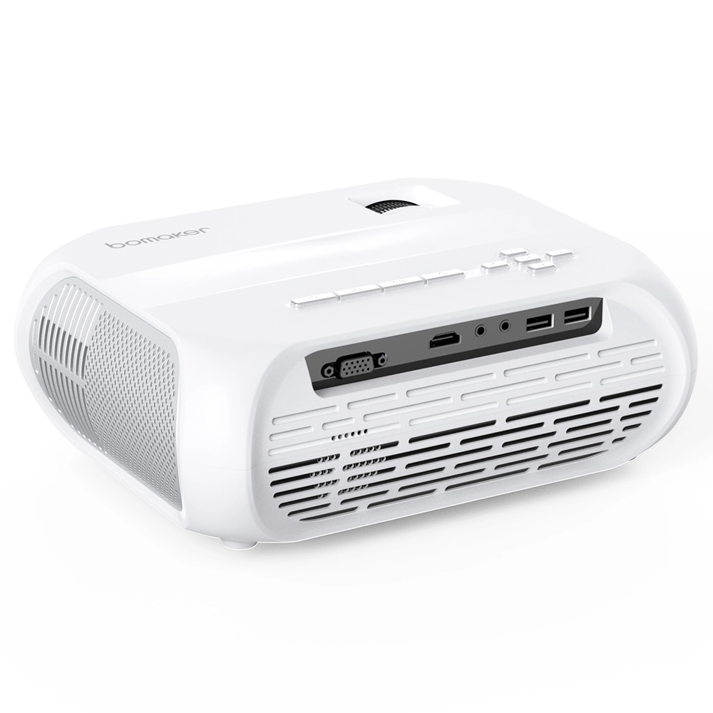 Bomaker S5 Projector Native 720P 150 ANSI Lumens Wi-Fi Screen Mirroring Bluetooth Speakers - White 6 Bomaker S5 Projector Native 720P 150 ANSI Lumens Wi-Fi Screen Mirroring Bluetooth Speakers - White - Image 4