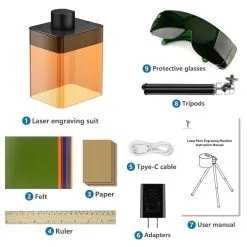 LaserPecker L1 Mini Bluetooth Laser Engraver Suit With Protective Shell App Control Overheat Shutdown Protective Glasses - Black 11 LaserPecker L1 Mini Bluetooth Laser Engraver Suit With Protective Shell App Control Overheat Shutdown Protective Glasses - Black -Headphones & Earphones shop Compact Laser Engraver Machine LaserPecker Mini Desktop Laser Engravi 901262