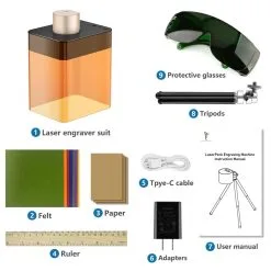 LaserPecker L1 Mini Bluetooth Laser Engraver Suit With Protective Shell App Control Overheat Shutdown Protective Glasses - Gold 11 LaserPecker L1 Mini Bluetooth Laser Engraver Suit With Protective Shell App Control Overheat Shutdown Protective Glasses - Gold -Headphones & Earphones shop Compact Laser Engraver Machine LaserPecker Mini Desktop Laser Engravi 901270 1 1