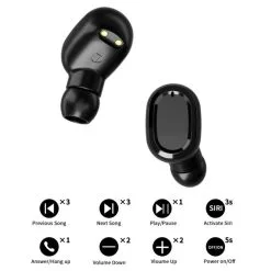 F6D TWS Earbuds Touch Bluetooth 5.0 True Wireless Stereo Headset For Sports - White -Headphones & Earphones shop F6D TWS Earbuds Touch Bluetooth 5 0 517049 4