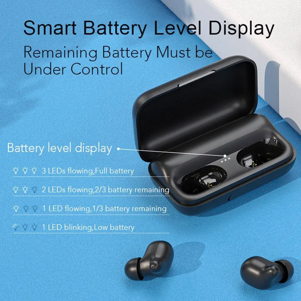 Haylou T15 Bluetooth 5.0 True Wireless Earbuds Realtek 8763VXP Google Assistant Siri 60 Hours Playtime Use Independently 2200mAh Charging Case - Black 7 Haylou T15 Bluetooth 5.0 True Wireless Earbuds Realtek 8763VXP Google Assistant Siri 60 Hours Playtime Use Independently 2200mAh Charging Case - Black - Image 5