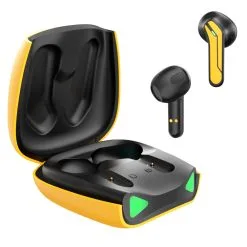 KUMI X2 Pro TWS Bluetooth 5.1 Gaming Earphone With One Touch Key True Wireless Earbuds - Yellow