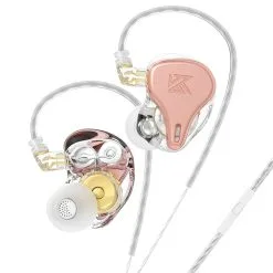 KZ DQ6S Metal Wired Earphones In-Ear Noice Cancelling Sport HiFi With Mic - Pink