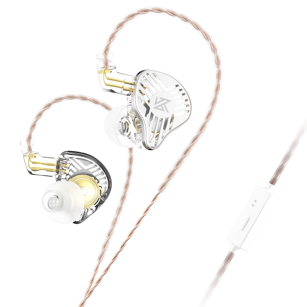 KZ EDS Wired Earphones In-Ear Dual Magnetic Dynamic Drivers HiFi In Ear With Mic For Musician Audiophile - Transparent 3 KZ EDS Wired Earphones In-Ear Dual Magnetic Dynamic Drivers HiFi In Ear With Mic For Musician Audiophile - Transparent