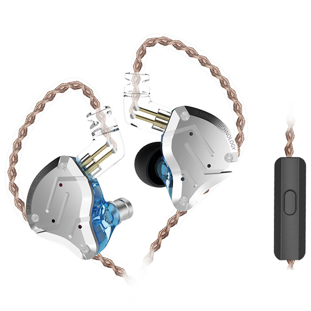 KZ ZS10 Pro Wired Earphone 4BA+1DD Hybrid Technology In-ear HiFi Bass Game Headset With Mic - Blue 3 KZ ZS10 Pro Wired Earphone 4BA+1DD Hybrid Technology In-ear HiFi Bass Game Headset With Mic - Blue