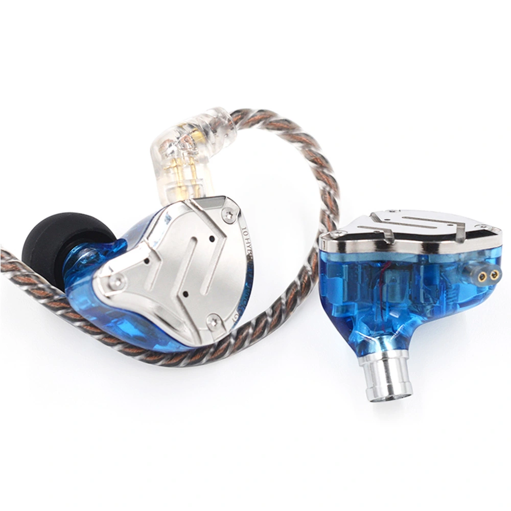 KZ ZS10 Pro Wired Earphone 4BA+1DD Hybrid Technology In-ear HiFi Bass Game Headset With Mic - Blue 4 KZ ZS10 Pro Wired Earphone 4BA+1DD Hybrid Technology In-ear HiFi Bass Game Headset With Mic - Blue - Image 2