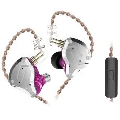 KZ ZS10 Pro Wired Earphone 4BA+1DD Hybrid Technology In-ear HiFi Bass Game Headset With Mic - Purple