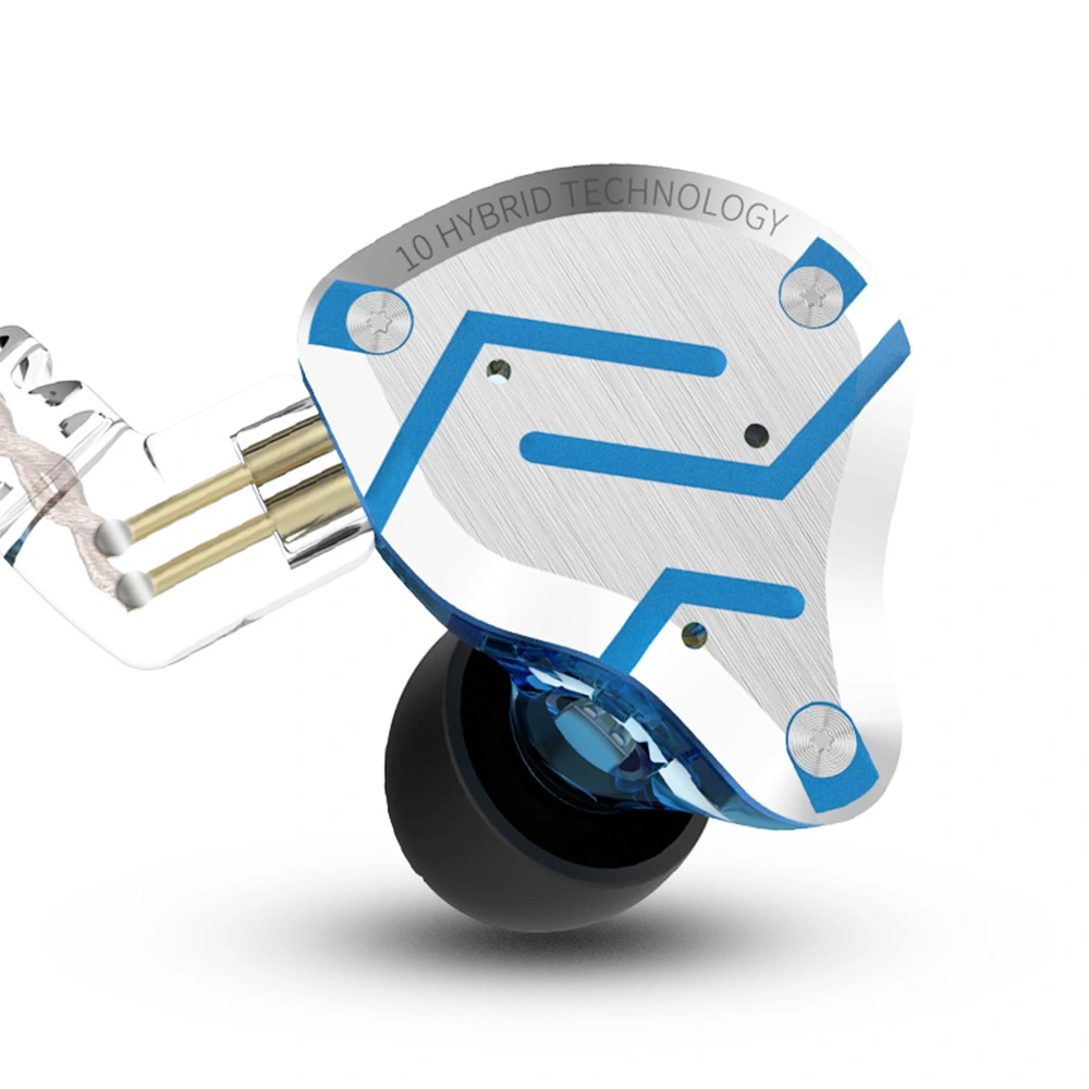 KZ ZS10 Pro Wired Earphone 4BA+1DD Hybrid Technology In-ear HiFi Bass Game Headset With Mic - Glittering Blue 4 KZ ZS10 Pro Wired Earphone 4BA+1DD Hybrid Technology In-ear HiFi Bass Game Headset With Mic - Glittering Blue - Image 2