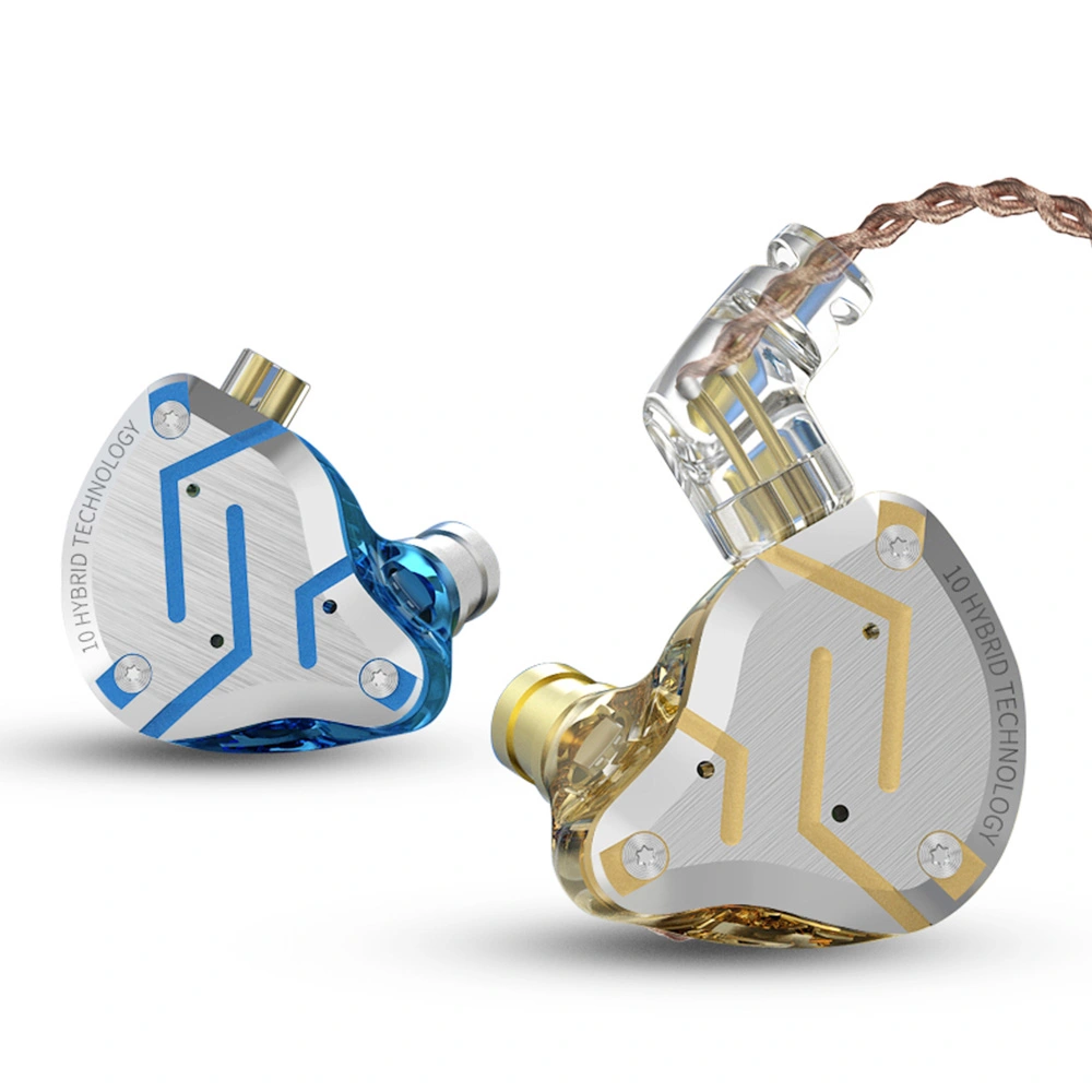 KZ ZS10 Pro Wired Earphone 4BA+1DD Hybrid Technology In-ear HiFi Bass Game Headset With Mic - Glittering Blue 5 KZ ZS10 Pro Wired Earphone 4BA+1DD Hybrid Technology In-ear HiFi Bass Game Headset With Mic - Glittering Blue - Image 3
