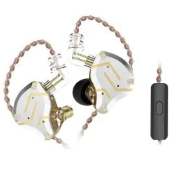 KZ ZS10 Pro Wired Earphone 4BA+1DD Hybrid Technology In-ear HiFi Bass Game Headset With Mic - Glittering Gold