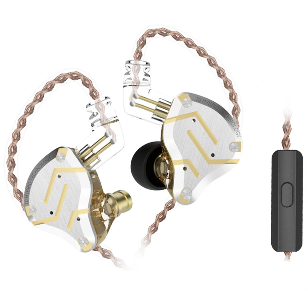 KZ ZS10 Pro Wired Earphone 4BA+1DD Hybrid Technology In-ear HiFi Bass Game Headset With Mic - Glittering Gold 3 KZ ZS10 Pro Wired Earphone 4BA+1DD Hybrid Technology In-ear HiFi Bass Game Headset With Mic - Glittering Gold