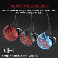KZ ZS10 Wired Earphone 4BA+1DD Hybrid Technology In-ear HiFi Bass Game Headset - With Mic Black 11 KZ ZS10 Wired Earphone 4BA+1DD Hybrid Technology In-ear HiFi Bass Game Headset - With Mic Black -Headphones & Earphones shop KZ ZS10 Wired Earphone 4BA 1DD Hybrid Technology with Mic Black 498092 3