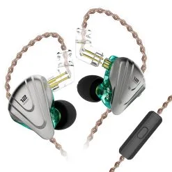 KZ ZSX Terminator Metal In Ear Earphones 12 Units Hybrid 5BA+1DD HIFI Bass Wired Earbuds With Mic- Cyan -Headphones & Earphones shop KZ ZSX Terminator Metal In Ear Earphones with Mic Cyan 498108 1