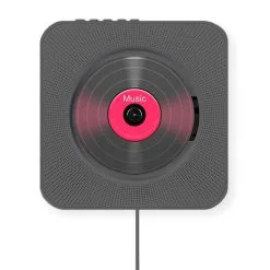 Kecag KC-808 Wall Mountable CD Player With Bluetooth With Remote Control FM Radio MP3 Headphone Jack USB - Black