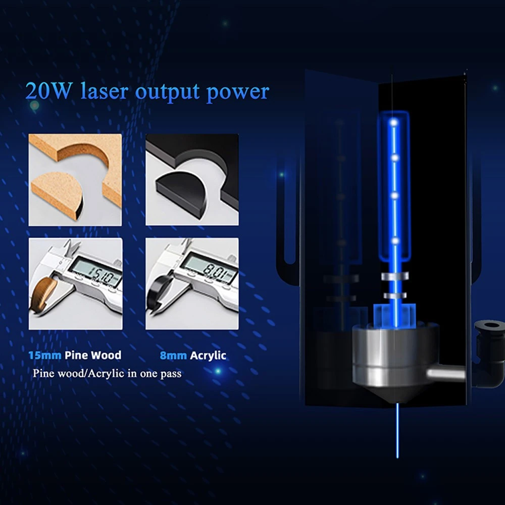 LONGER RAY5 20W Laser Engraver Cutter, Fixed Focus, 0.08*0.1mm Laser Spot, Color Touchscreen, 32-Bit Chipset, Support APP Connection, Working Area 375*375mm 6 LONGER RAY5 20W Laser Engraver Cutter, Fixed Focus, 0.08*0.1mm Laser Spot, Color Touchscreen, 32-Bit Chipset, Support APP Connection, Working Area 375*375mm - Image 4