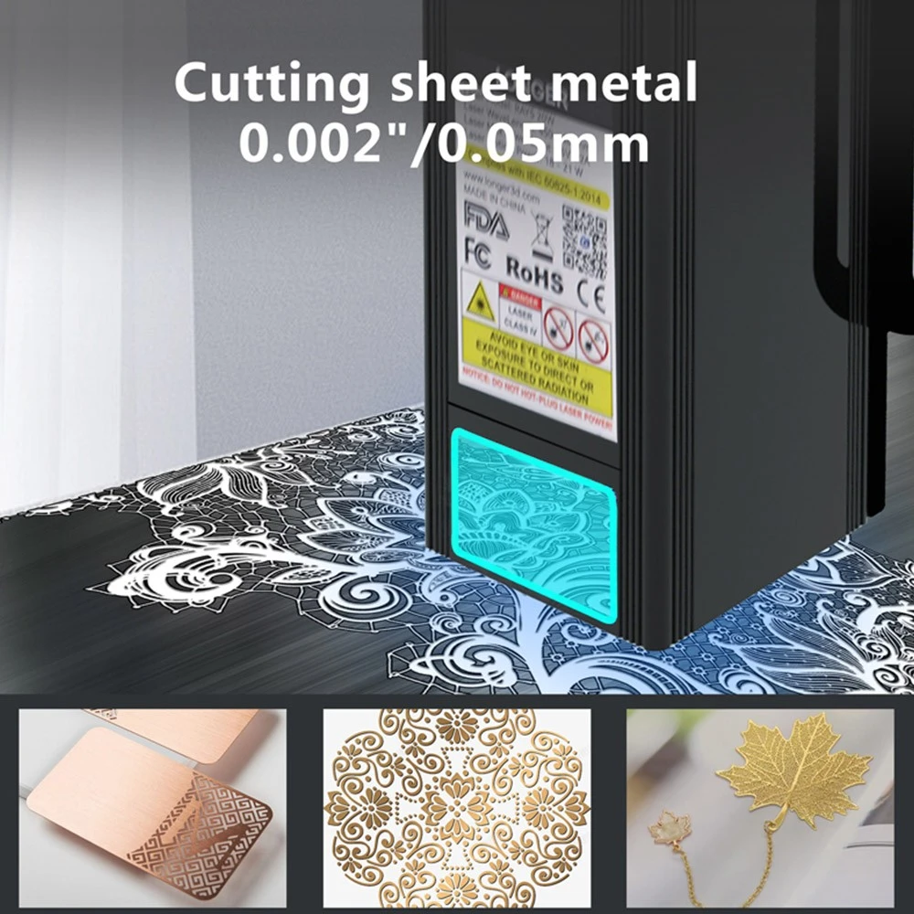 LONGER RAY5 20W Laser Engraver Cutter, Fixed Focus, 0.08*0.1mm Laser Spot, Color Touchscreen, 32-Bit Chipset, Support APP Connection, Working Area 375*375mm 8 LONGER RAY5 20W Laser Engraver Cutter, Fixed Focus, 0.08*0.1mm Laser Spot, Color Touchscreen, 32-Bit Chipset, Support APP Connection, Working Area 375*375mm - Image 6
