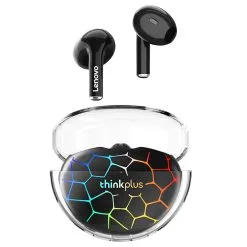 Lenovo Thinkplus LP80 Pro RGB LED Lights Earphones Wireless Bluetooth Dynamic Low Latency Gaming Sports Earbuds - Black