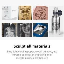 MR CARVE M4 Laser Marking Machine, 5W 455nm Laser + 2W 1064nm Dual Laser, 0.001mm Accuracy, 10000mm/s Engraving Speed, Supports Rotary Roller, 70*70mm, US Plug 12 MR CARVE M4 Laser Marking Machine, 5W 455nm Laser + 2W 1064nm Dual Laser, 0.001mm Accuracy, 10000mm/s Engraving Speed, Supports Rotary Roller, 70*70mm, US Plug -Headphones & Earphones shop MR CARVE M4 Laser Engraver US Plug 518353 4