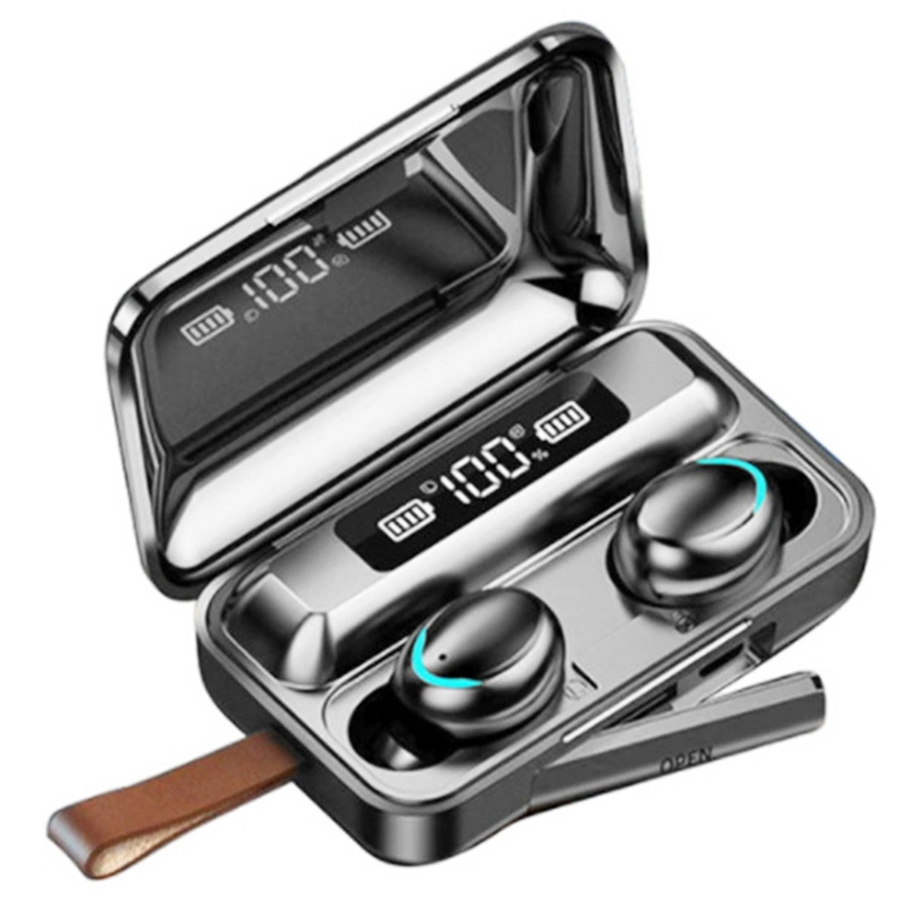 Makibes F9-5C TWS Headphones With Charging Box BT5.0 Stereo Touch Control Sports Earbuds With Microphone, Lanyard - Black 3 Makibes F9-5C TWS Headphones With Charging Box BT5.0 Stereo Touch Control Sports Earbuds With Microphone, Lanyard - Black