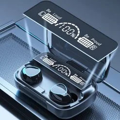 Makibes M10 TWS Bluetooth Headphones With Charging Box LED Sports Stereo Noise Canceling Earbuds - Black -Headphones & Earphones shop Makibes M10 TWS Bluetooth Headphones with Charging Box 501174 2