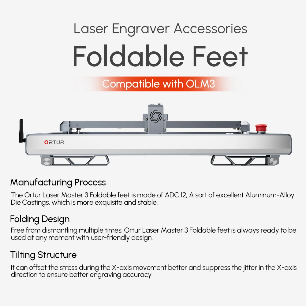 ORTUR FFT1.0 Foldable Feet For ORTUR Laser Master 3 Laser Engraver, 4Pcs 6 ORTUR FFT1.0 Foldable Feet For ORTUR Laser Master 3 Laser Engraver, 4Pcs - Image 4