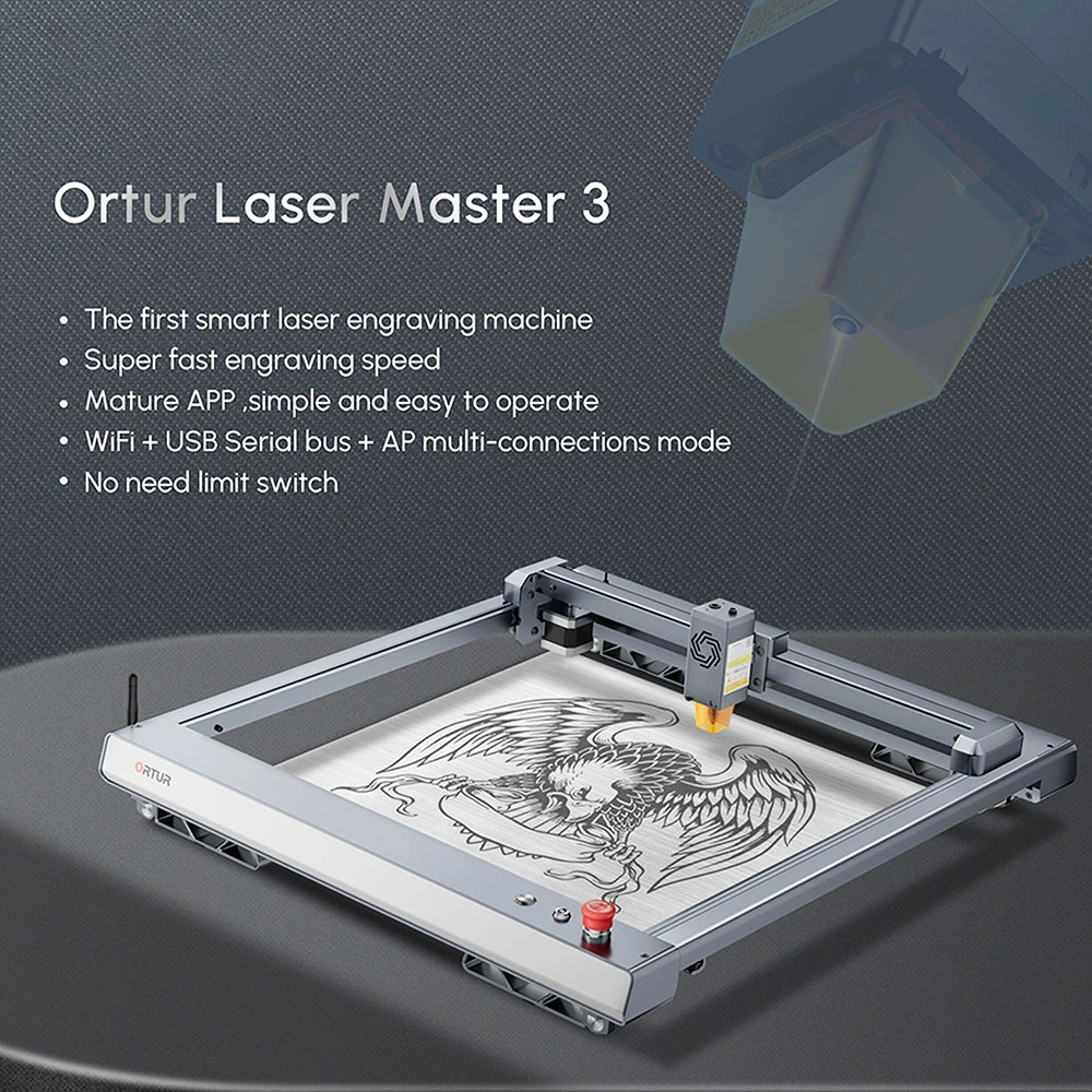 ORTUR Laser Master 3 10W Laser Engraver Cutter, 20,000mm/min, 0.05x0.1mm Focus Spot, LU2-10A Laser Module, Cuts 30mm Acrylic, Emergency Stop, Child Lock, Built-in WiFi, Engraving Area 400mmx400mm 6 ORTUR Laser Master 3 10W Laser Engraver Cutter, 20,000mm/min, 0.05x0.1mm Focus Spot, LU2-10A Laser Module, Cuts 30mm Acrylic, Emergency Stop, Child Lock, Built-in WiFi, Engraving Area 400mmx400mm - Image 4