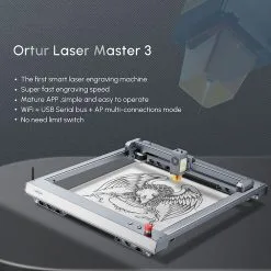ORTUR Laser Master 3 10W Laser Engraver Cutter, 20,000mm/min, 0.05x0.1mm Focus Spot, LU2-10A Laser Module, Cuts 30mm Acrylic, Emergency Stop, Child Lock, Built-in WiFi, Engraving Area 400mmx400mm, US Plug -Headphones & Earphones shop ORTUR Laser Master 3 10W Laser Engraver Cutter 509051 3