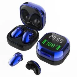 S6 Plus Bluetooth 5.1 TWS Earphones With LED Display JIELI 6963 - Blue