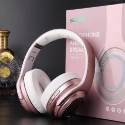 SODO MH11 2-in-1 Wireless Bluetooth Headphone & Speaker, Built-in 3-EQ Foldable Headset With Mic Support TF Card - Rose Gold -Headphones & Earphones shop SODO MH11 2 in 1 Wireless Bluetooth Headphone Speaker Rose Gold 518978 4