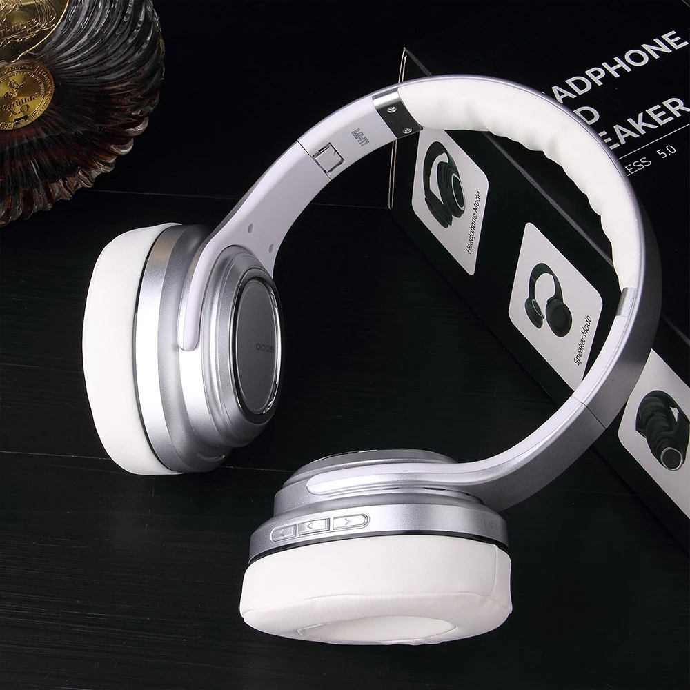 SODO MH11 2-in-1 Wireless Bluetooth Headphone & Speaker, Built-in 3-EQ Foldable Headset With Mic Support TF Card - Silver 7 SODO MH11 2-in-1 Wireless Bluetooth Headphone & Speaker, Built-in 3-EQ Foldable Headset With Mic Support TF Card - Silver - Image 6