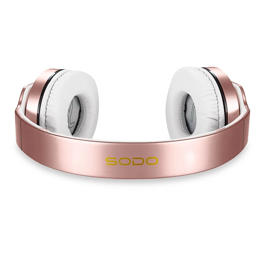SODO MH2 Wireless Bluetooth Headset, Headphone & Speaker Modes, Support TF Card, FM - Rose Gold 6 SODO MH2 Wireless Bluetooth Headset, Headphone & Speaker Modes, Support TF Card, FM - Rose Gold - Image 4