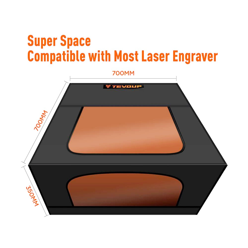 TEVOUP ACMER R10 Foldable Laser Engraver Enclosure With Air Outlet, Fireproof, Dustproof, 700*700*350mm 5 TEVOUP ACMER R10 Foldable Laser Engraver Enclosure With Air Outlet, Fireproof, Dustproof, 700*700*350mm - Image 3