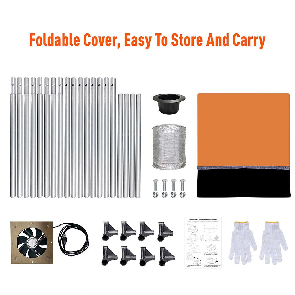 TEVOUP ACMER R10 Foldable Laser Engraver Enclosure With Air Outlet, Fireproof, Dustproof, 700*700*350mm 8 TEVOUP ACMER R10 Foldable Laser Engraver Enclosure With Air Outlet, Fireproof, Dustproof, 700*700*350mm - Image 6