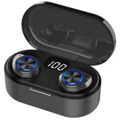 TW80 Bluetooth 5.0 True Wireless Earphones Siri LED Power Display 3.5 Hours Playtime - Black