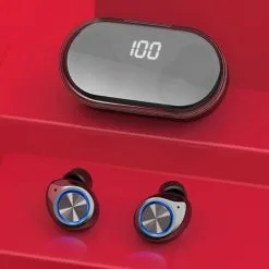 TW80 Bluetooth 5.0 True Wireless Earphones Siri LED Power Display 3.5 Hours Playtime - Black -Headphones & Earphones shop TW80 TWS Wireless Bluetooth 5 0 Earbuds 892908