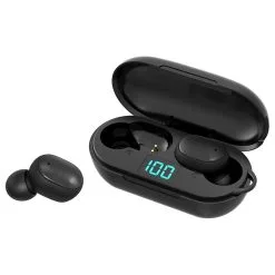H6 True Wireless Bluetooth 5.0 Earphones Binaural Call Siri Power Display 220mAh Charging Box - Black