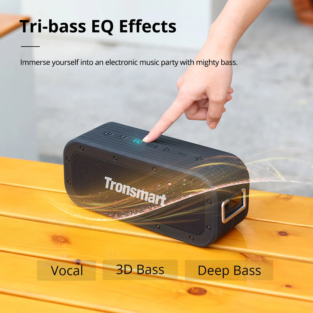 Tronsmart Force X 60W Portable Outdoor Speaker, IPX6 Waterproof, TWS, Tri-bass EQ Effects, 2.1 Channel, Built-in Powerbank, Max 13H Playtime, Voice Assistant 8 Tronsmart Force X 60W Portable Outdoor Speaker, IPX6 Waterproof, TWS, Tri-bass EQ Effects, 2.1 Channel, Built-in Powerbank, Max 13H Playtime, Voice Assistant - Image 6