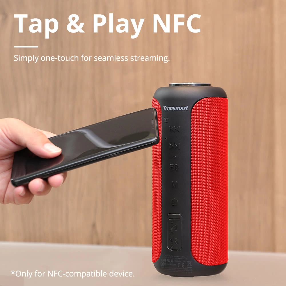 Tronsmart T6 Plus Upgraded Edition Bluetooth 5.0 40W Speaker NFC Connection 15 Hours Playtime IPX6 USB Charge Out - Red 8 Tronsmart T6 Plus Upgraded Edition Bluetooth 5.0 40W Speaker NFC Connection 15 Hours Playtime IPX6 USB Charge Out - Red - Image 6