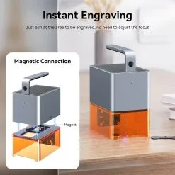 WAINLUX Z4 Portable Mini Laser Engraver Cutter, 4.5W Laser Power, 0.05mm Precision, App Connection, Eye Protective Cover, Smoke Removal Fan, 50*50mm -Headphones & Earphones shop WAINLUX Z4 Portable Mini Laser Engraver Cutter EU Plug 519072 4