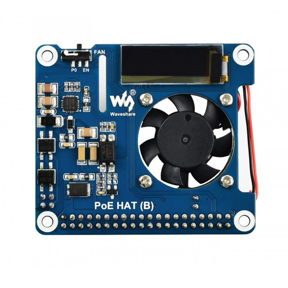 Waveshare Power Over Ethernet HAT (B) For Raspberry Pi 3B+/4B And 802.3af PoE Network 5 Waveshare Power Over Ethernet HAT (B) For Raspberry Pi 3B+/4B And 802.3af PoE Network - Image 3