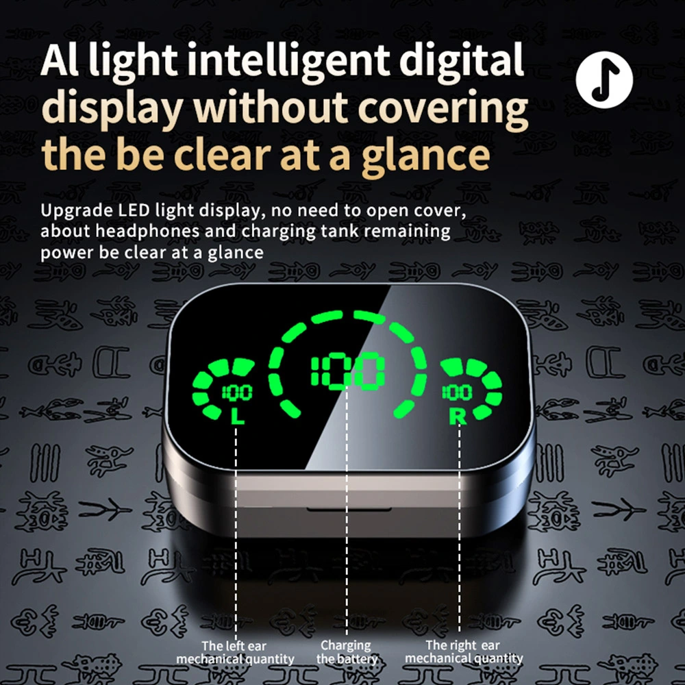 YD03 Bluetooth 5.3 TWS Earphones, Smart Digital Display, Game Video Musci Modes, Stereo Sound, Noise Reduction, Independent Use, Black 7 YD03 Bluetooth 5.3 TWS Earphones, Smart Digital Display, Game Video Musci Modes, Stereo Sound, Noise Reduction, Independent Use, Black - Image 5