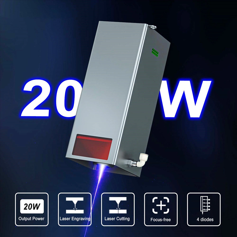 ZBAITU F20-PF 20W Laser Module, Air Assist, 4 Diodes, Focus Free, 0.08x0.08mm Spot, Eye Protection 5 ZBAITU F20-PF 20W Laser Module, Air Assist, 4 Diodes, Focus Free, 0.08x0.08mm Spot, Eye Protection - Image 3