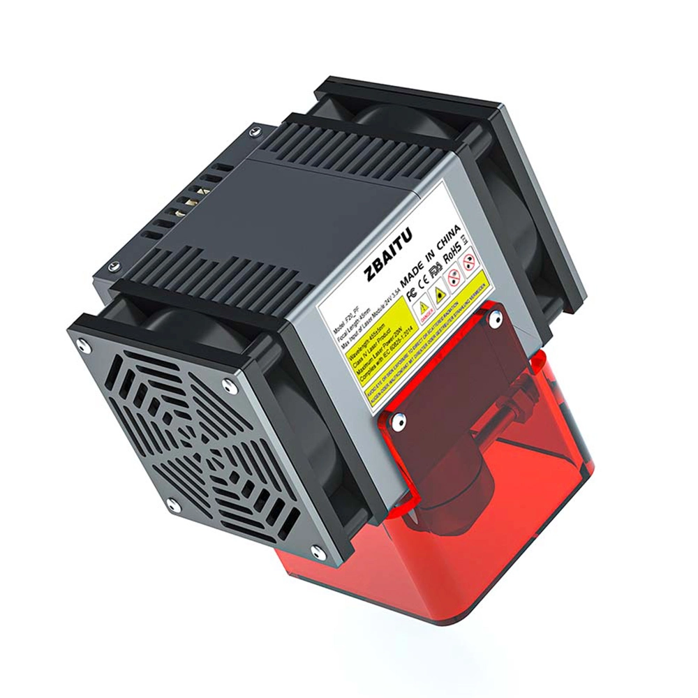 ZBAITU F20-VF 20W Laser Module, Air Assist, Fixed-focus, 0.08x0.08mm Spot, 0.01mm Accuracy, Dual Fans 3 ZBAITU F20-VF 20W Laser Module, Air Assist, Fixed-focus, 0.08x0.08mm Spot, 0.01mm Accuracy, Dual Fans